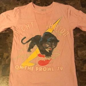 Pink tee with mesh V down to chest